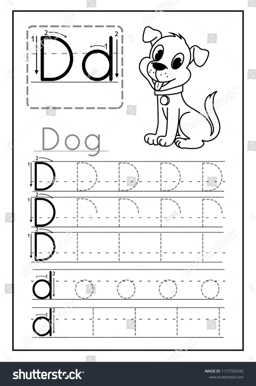 Letter D Worksheet for Preschool Writing Practice Letter D Printable Worksheet à¹à¸§à¸à¹à¸à¸­à¸£à¹à¸ªà¸à¹à¸­à¸
