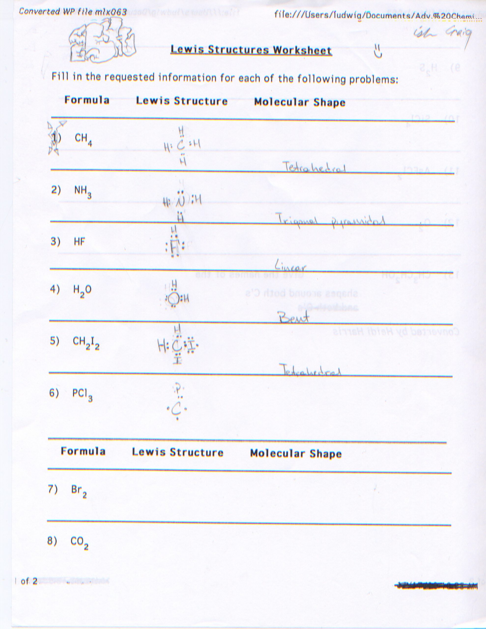 Lewis Dot Diagram Worksheet I2 Dot Diagram F7 Wiring Diagram