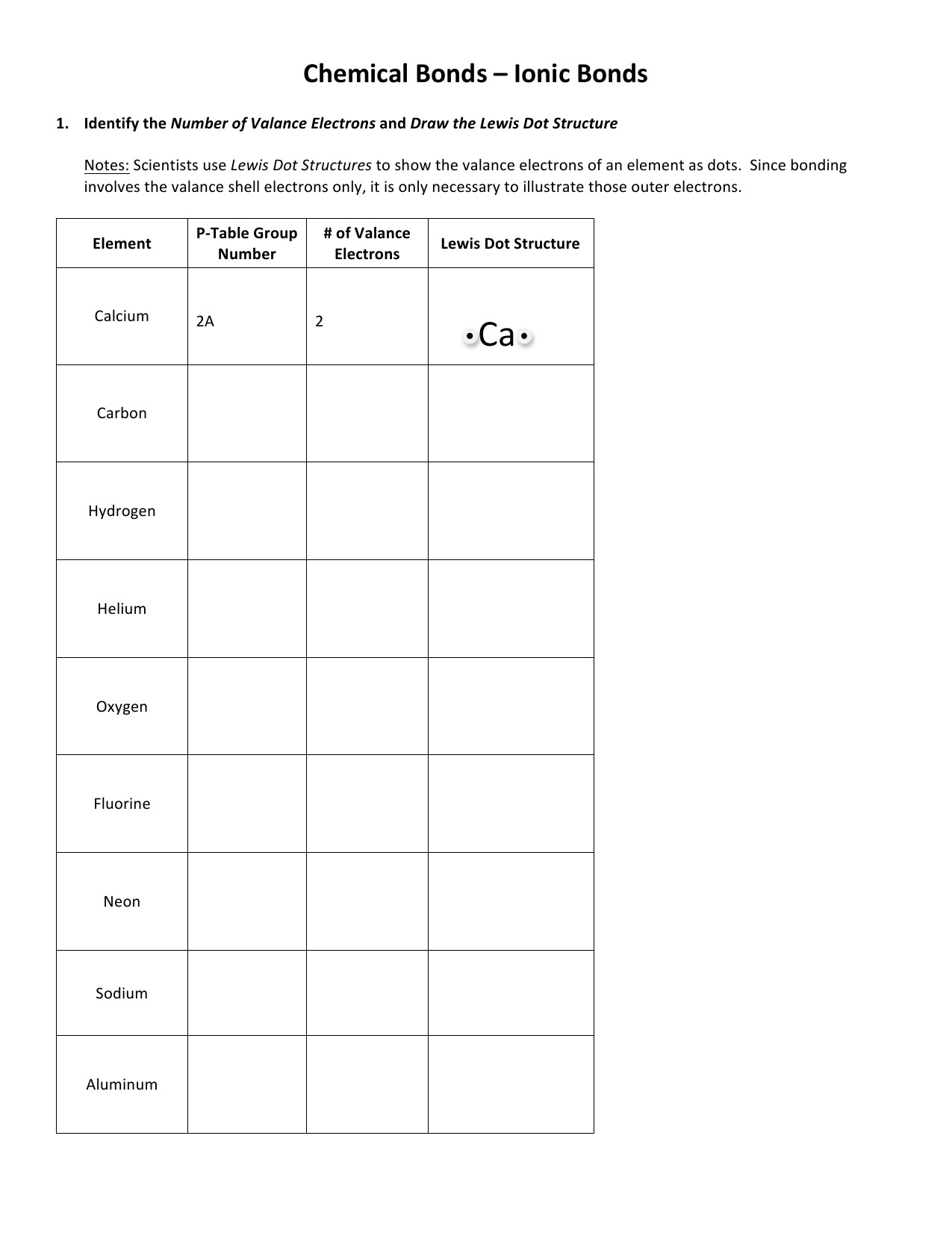 Lewis Dot Diagram Worksheet Lewis Dot Structure Worksheet Questions
