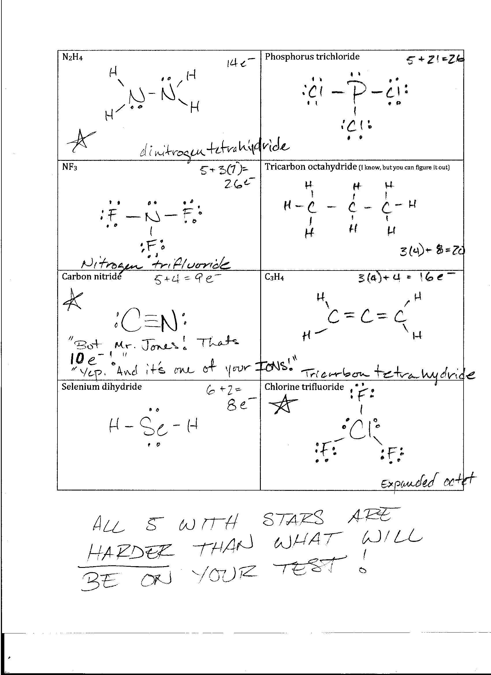 Lewis Structure Practice Worksheet Foothill High School