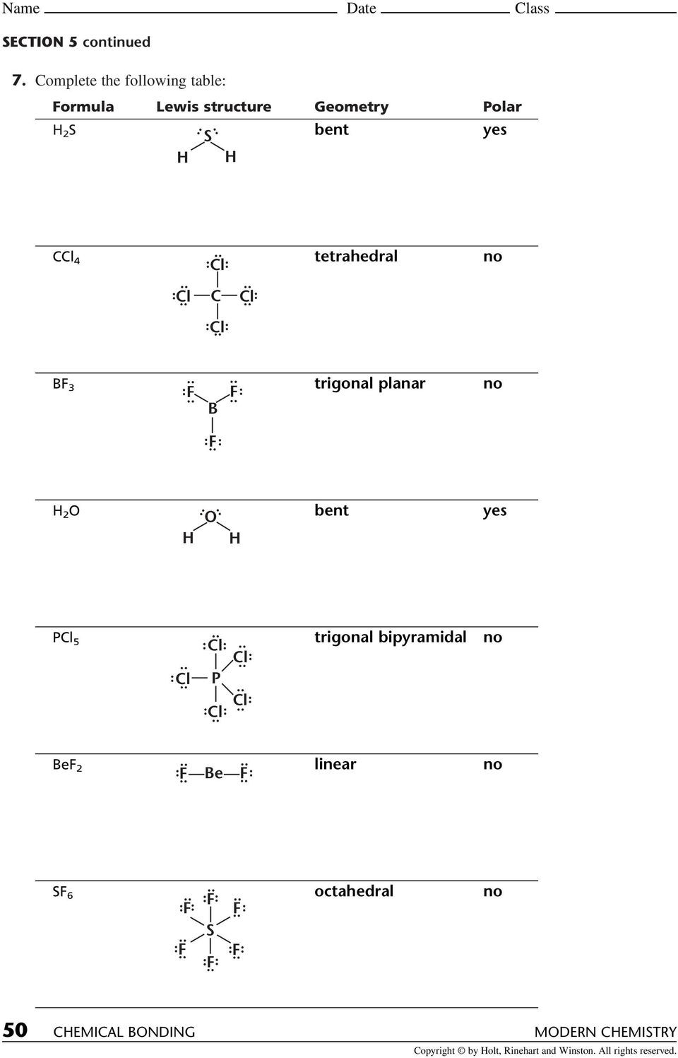 Lewis Structure Worksheet With Answers