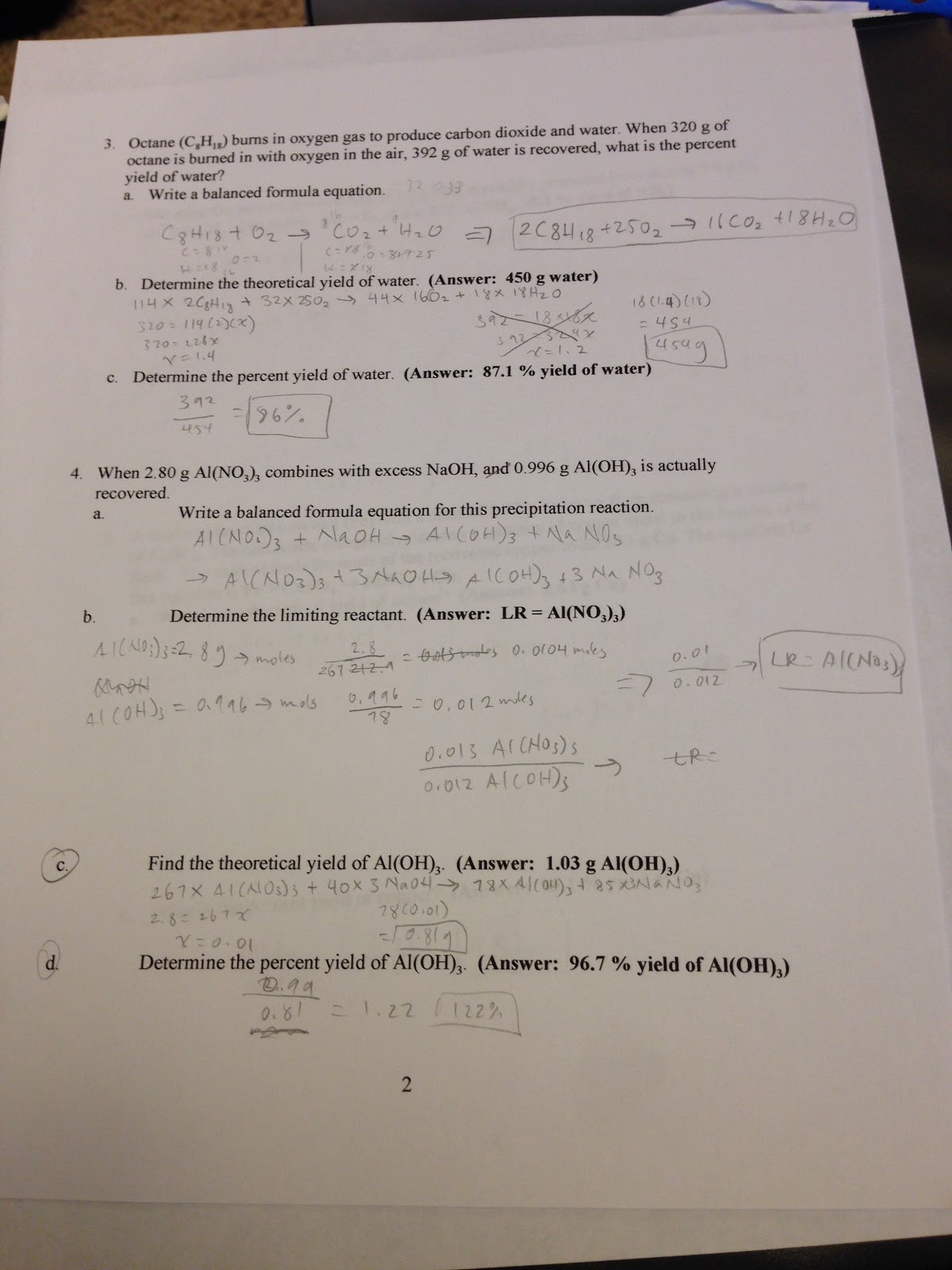 Limiting Reactant Worksheet Answers Chemistry Percent Yield Worksheet the Best and Most
