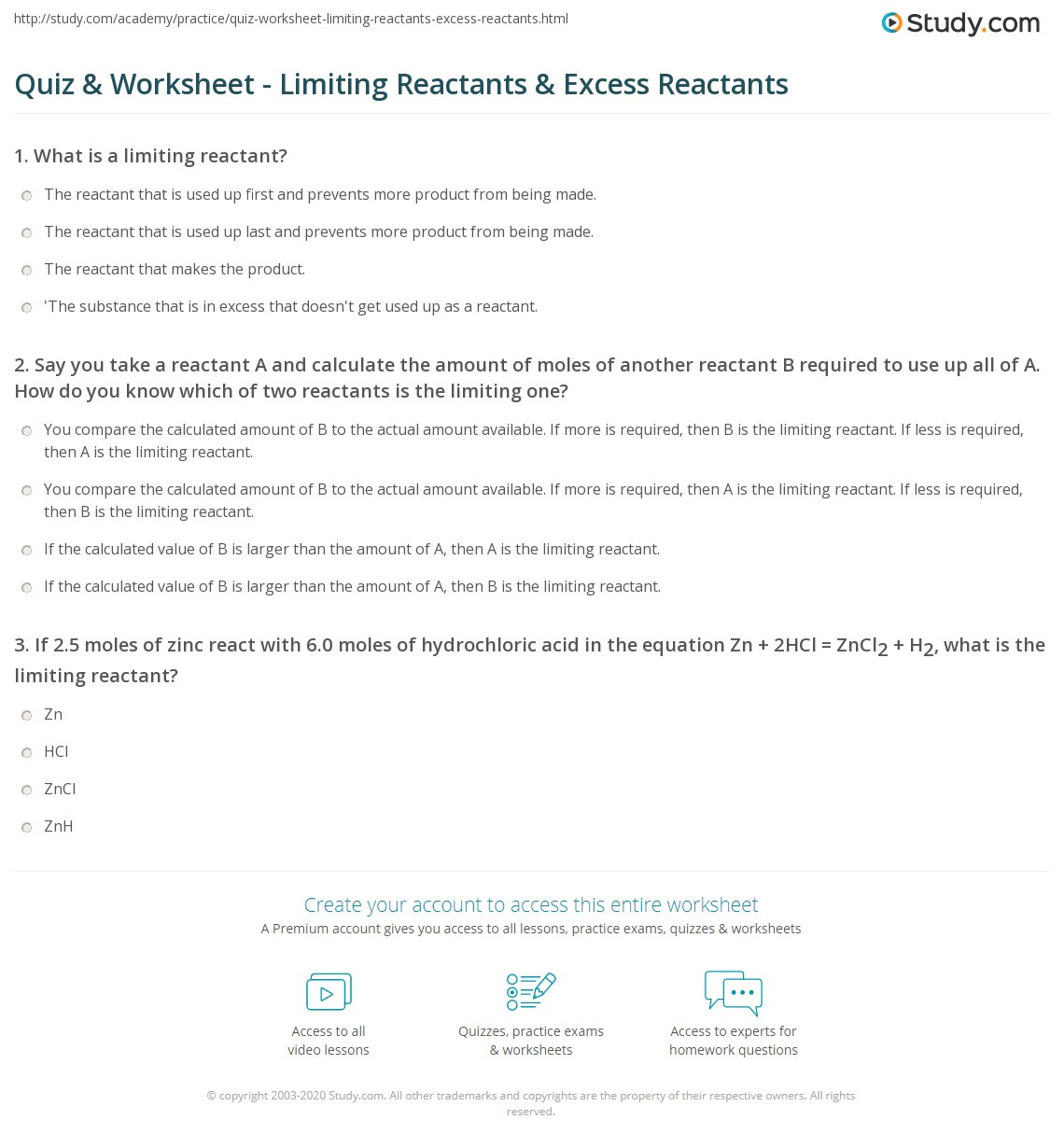 Limiting Reactant Worksheet Answers Limiting and Excess Reactants Pogil Answers