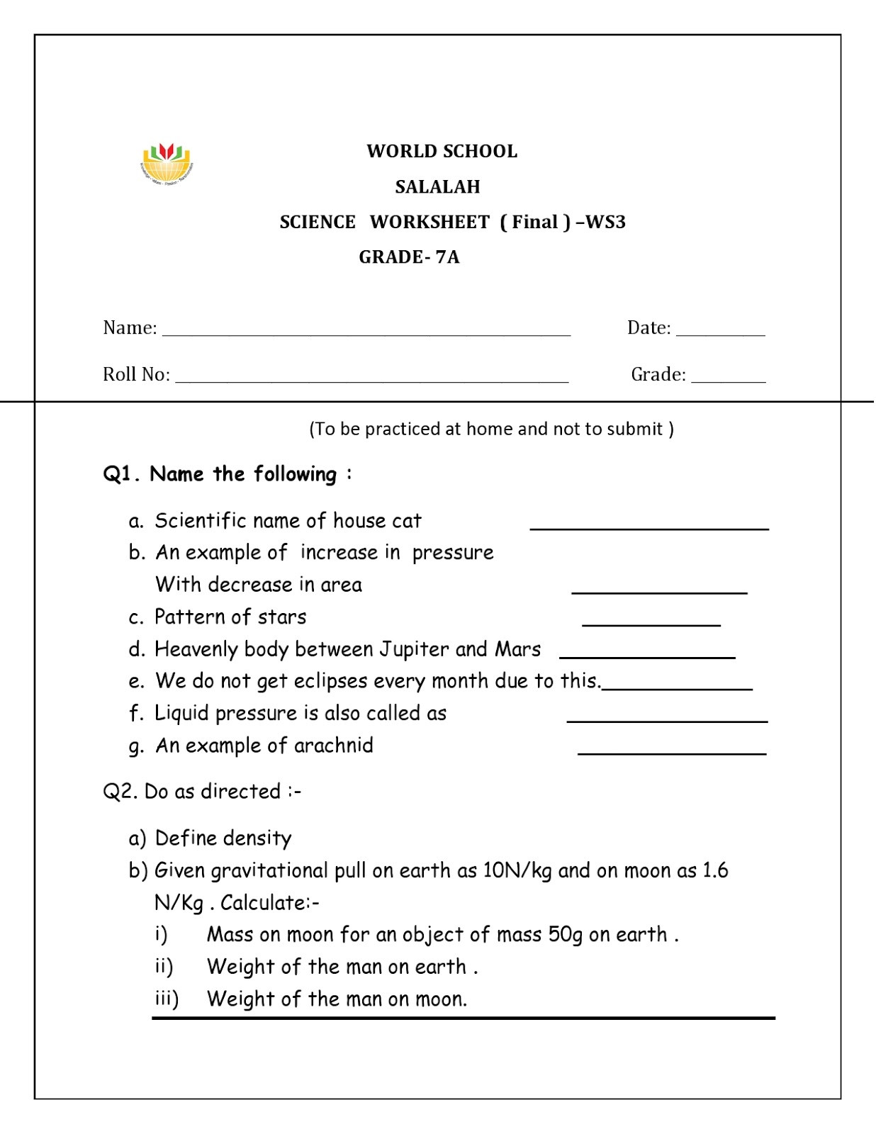 Mass and Weight Worksheet World School Homework for Grade as Science Worksheets