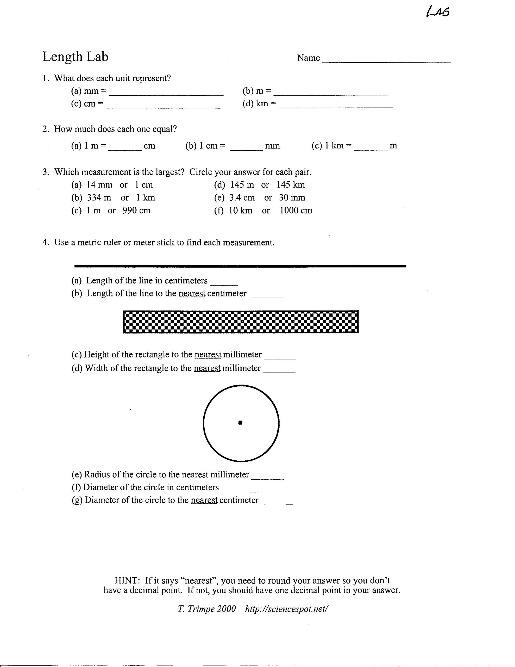Metric Mania Worksheet Answers assignments Mr foreman S 7th and 8th Grade Classes