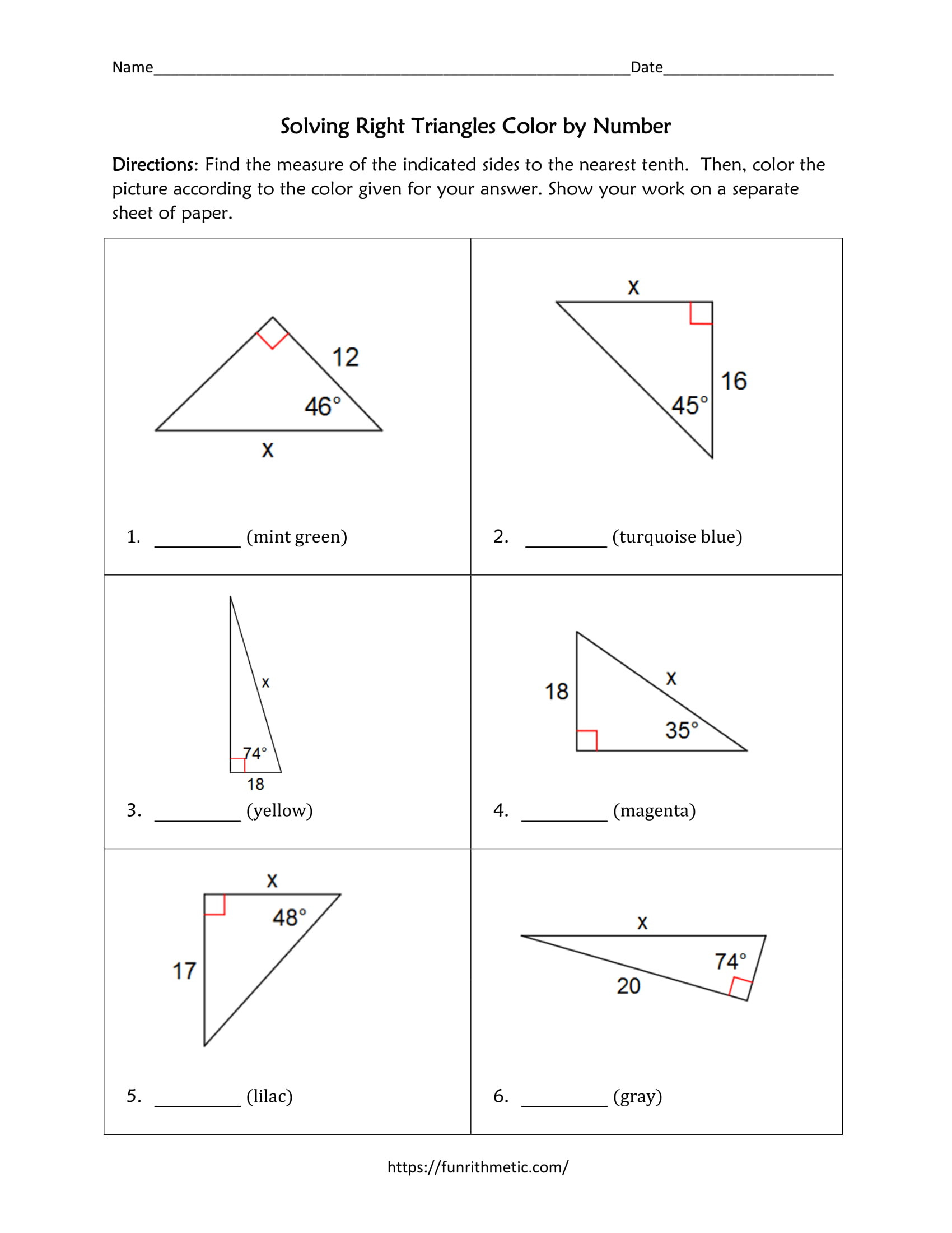 Midsegment Of A Triangle Worksheet Geometry Skills Color by Number Bundle 3 More Skills