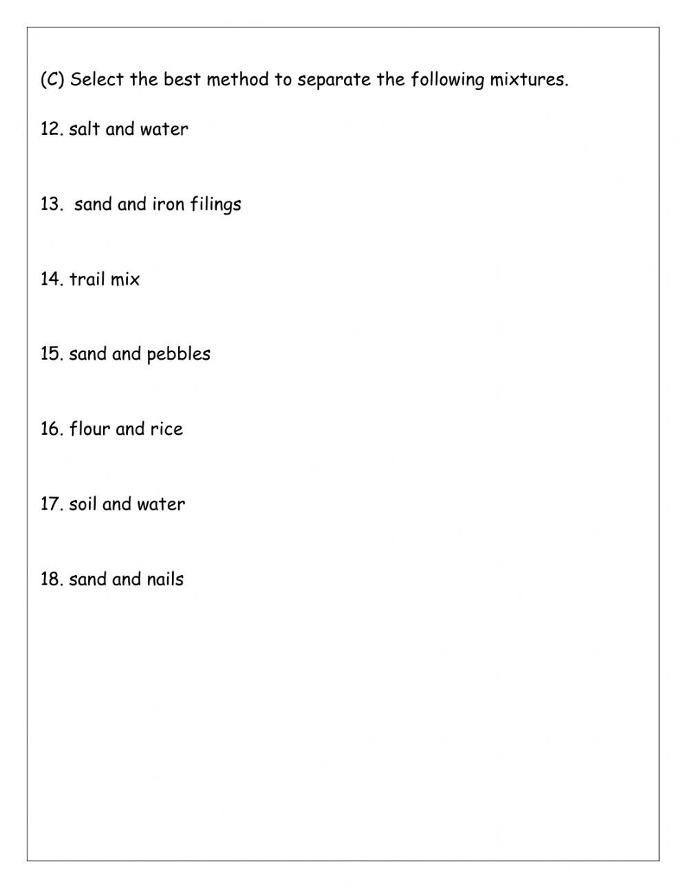 Mixtures and solutions Worksheet Answers Mixtures and solution Interactive Worksheet