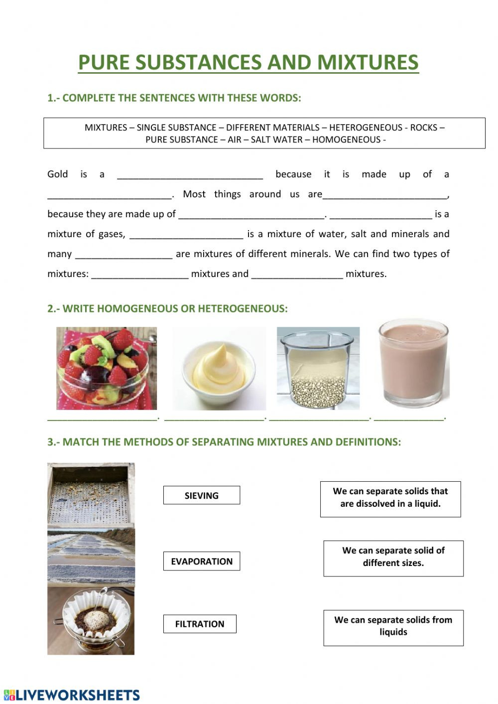 Mixtures Worksheet Answer Key Pure Substances and Mixtures Interactive Worksheet