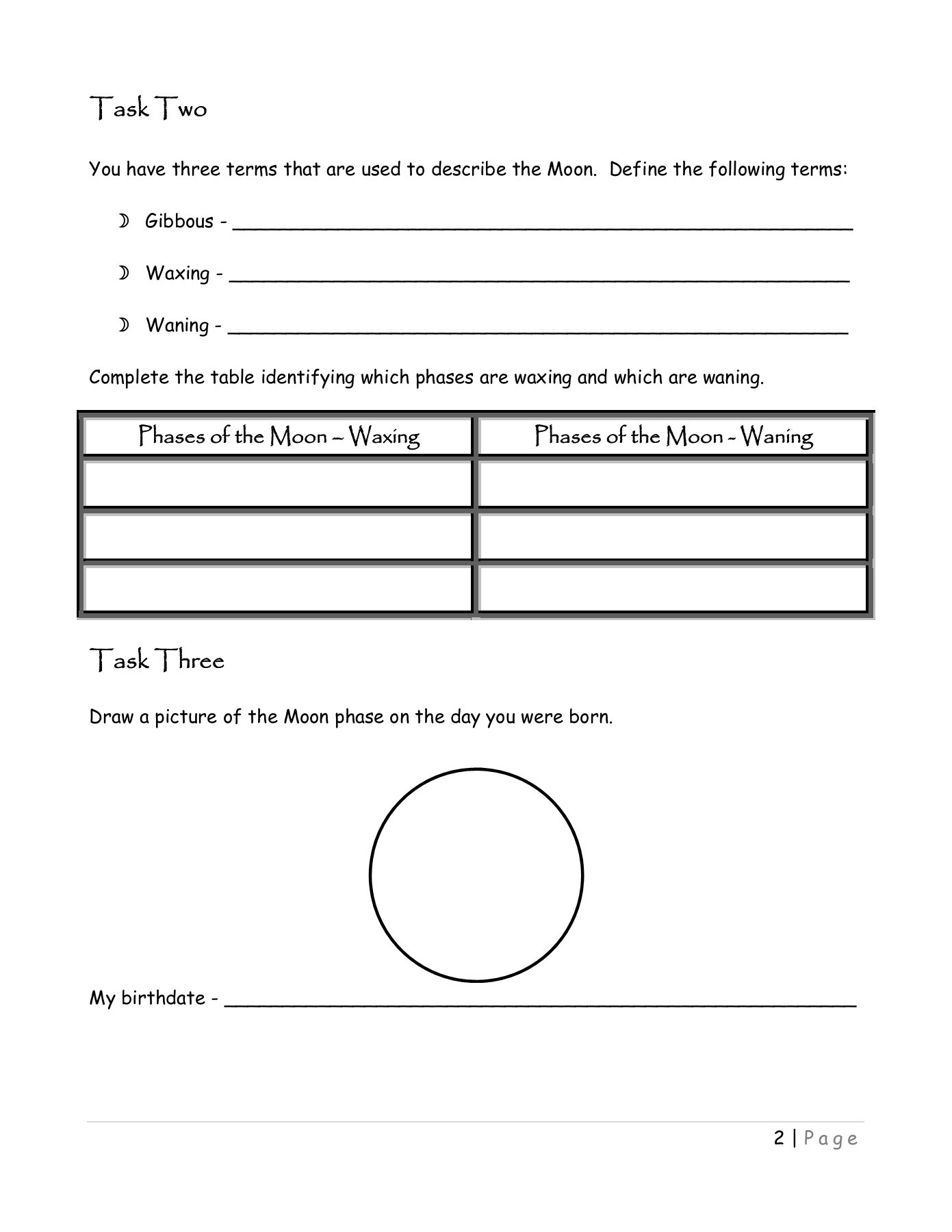 Moon Phases Worksheet Answers Phases Of the Moon Webquest Worksheet Mrscienceut