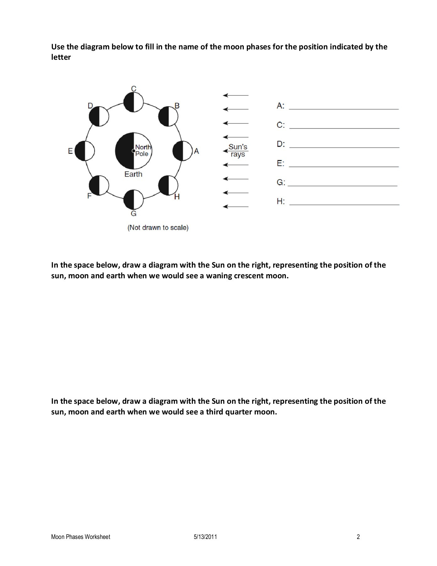 Moon Phases Worksheet Pdf Moon Phases Worksheet Pages 1 4 Text Version