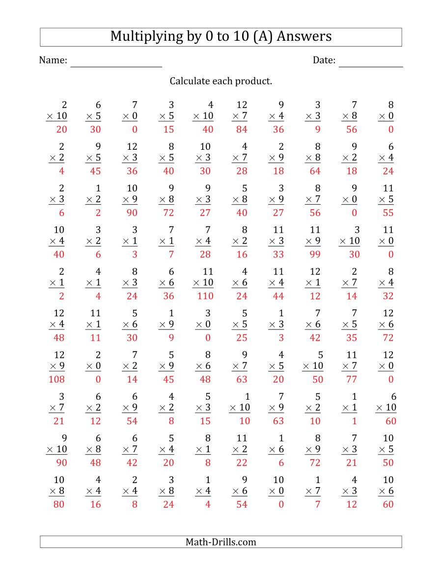 Multiplication Of Integers Worksheet Multiplying by Anchor Facts and Multiplication Worksheets
