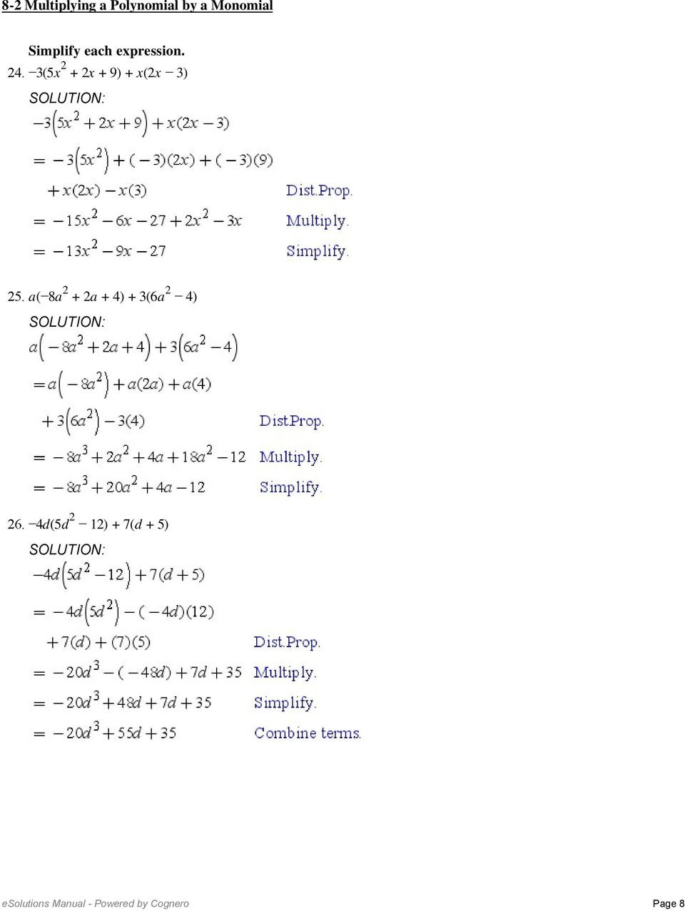Multiplying Monomials Worksheet Answers Multiplying A Polynomial by A Monomial Worksheet Answers