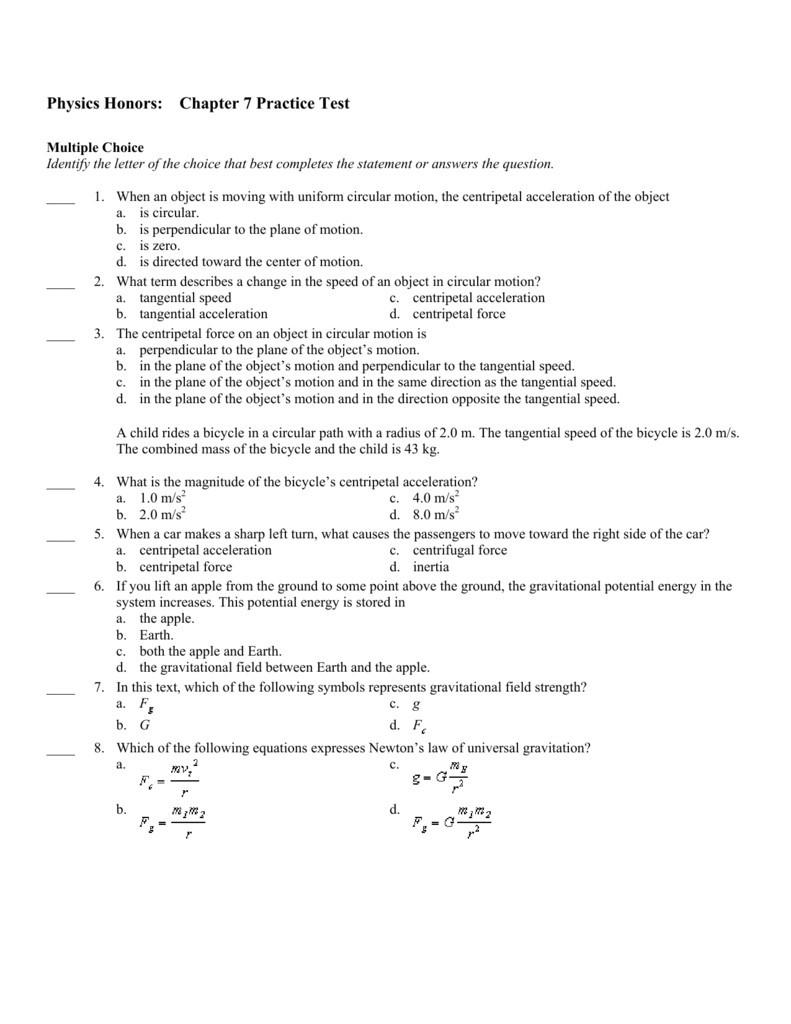 Newton039s Laws Of Motion Worksheet Circular Motion Worksheet with Answers Promotiontablecovers