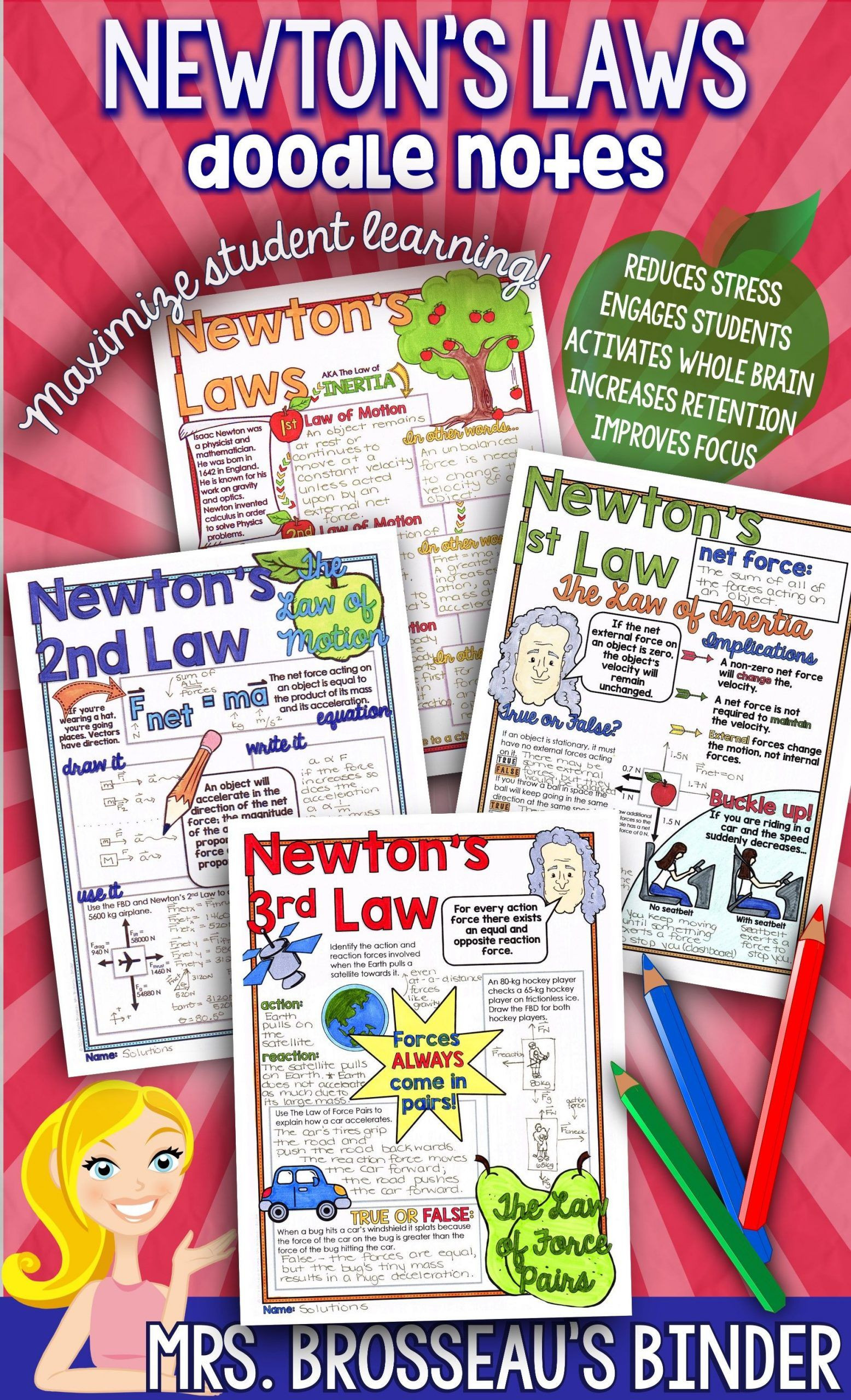 Newton039s Laws Of Motion Worksheet Pin On Physics