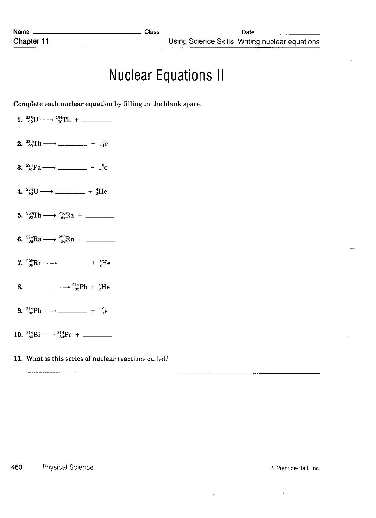Nuclear Reactions Worksheet Answers 100 [ Nuclear Fission and Fusion Worksheet ]