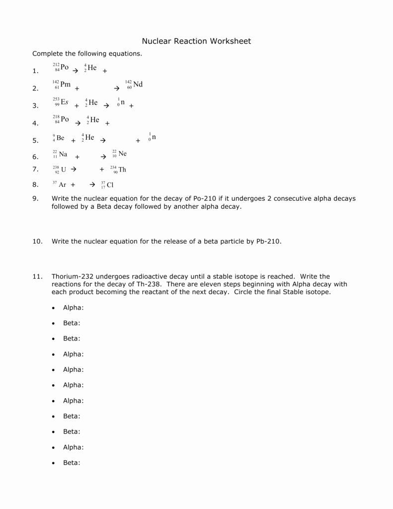 Nuclear Reactions Worksheet Answers Pin On Customize Design Worksheet Line