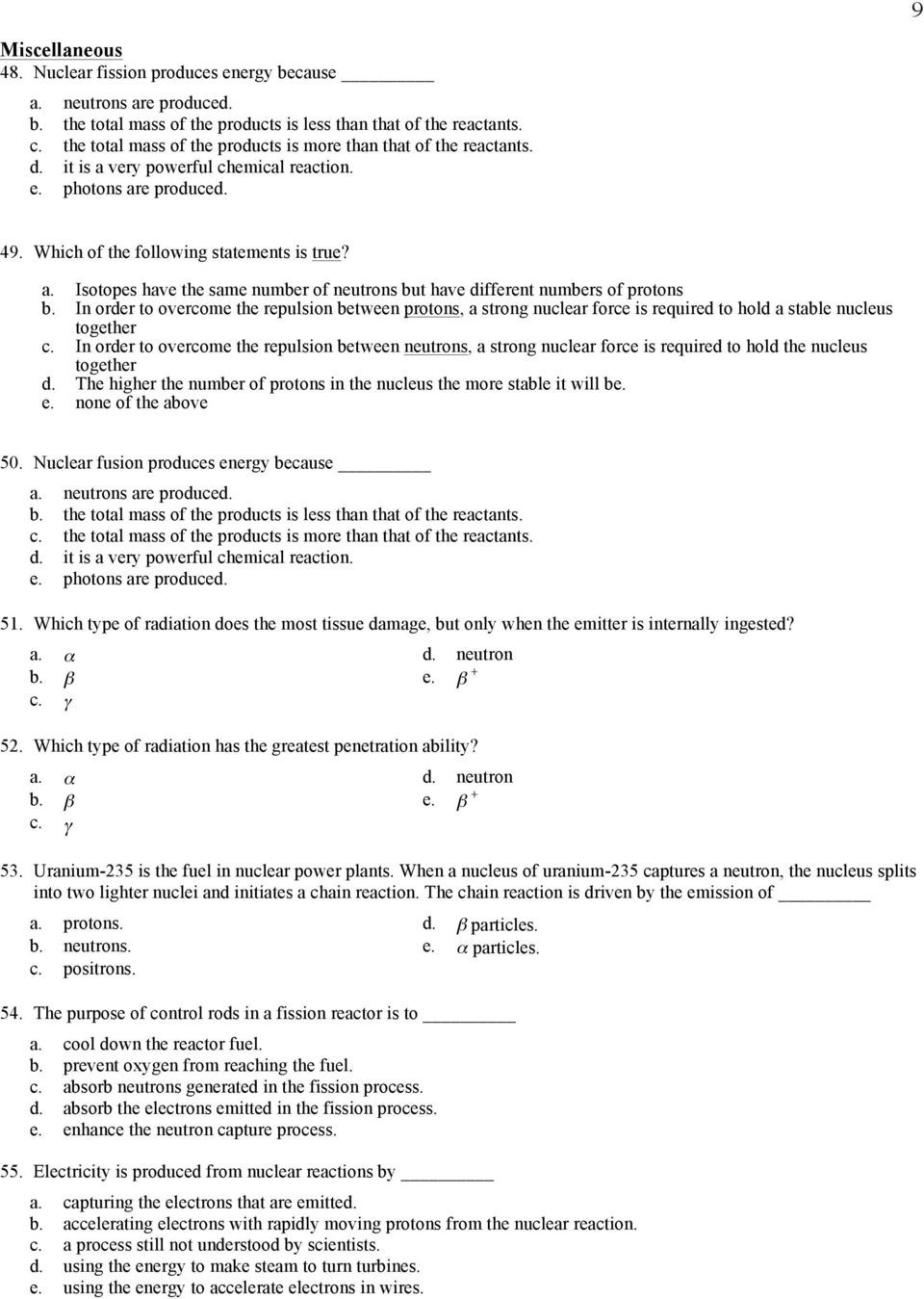 Nuclear Reactions Worksheet Answers Radioactivity and Balancing Nuclear Reactions Balancing