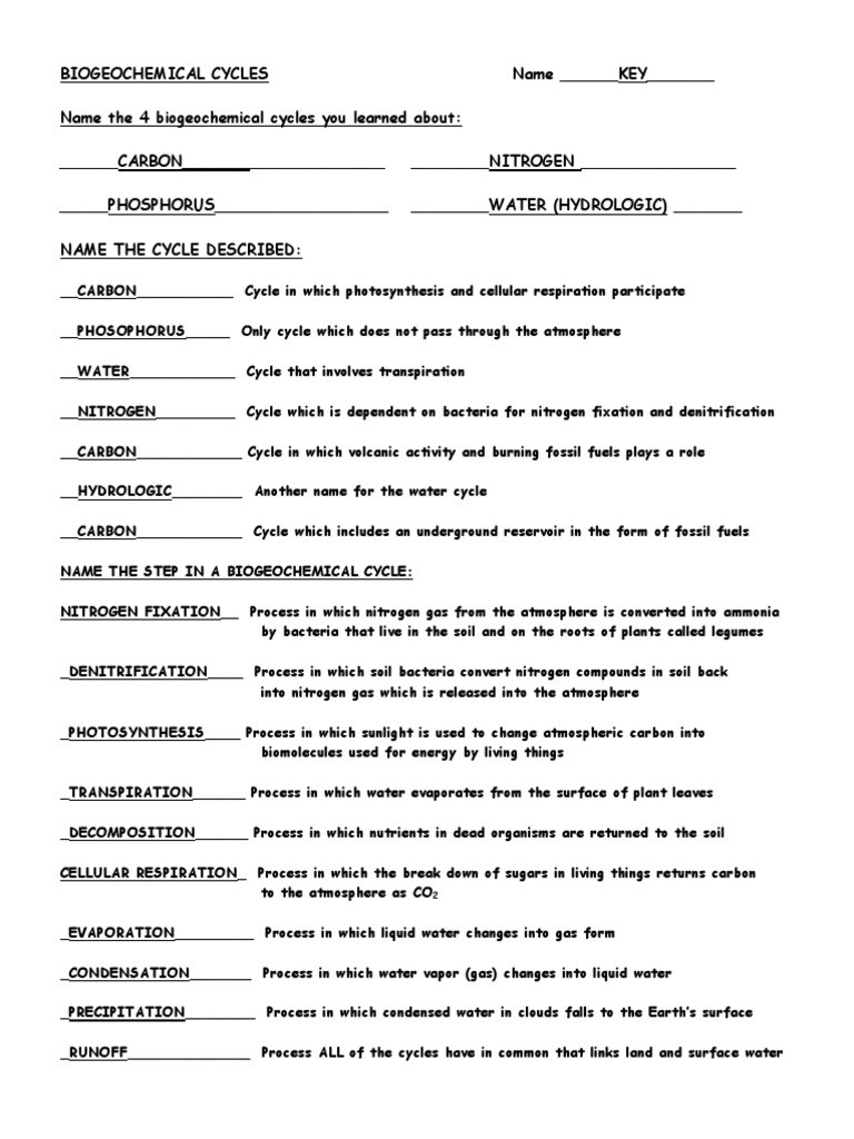 Nutrient Cycles Worksheet Answers Cycles Worksheetanswers Nitrogen