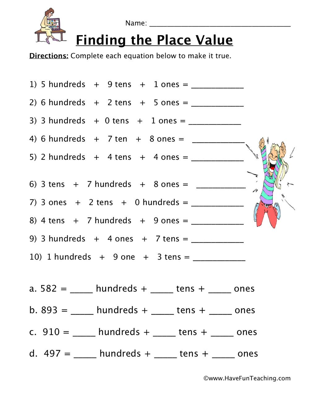 Ones Tens Hundreds Worksheet Math Worksheets Page 29 Of 45