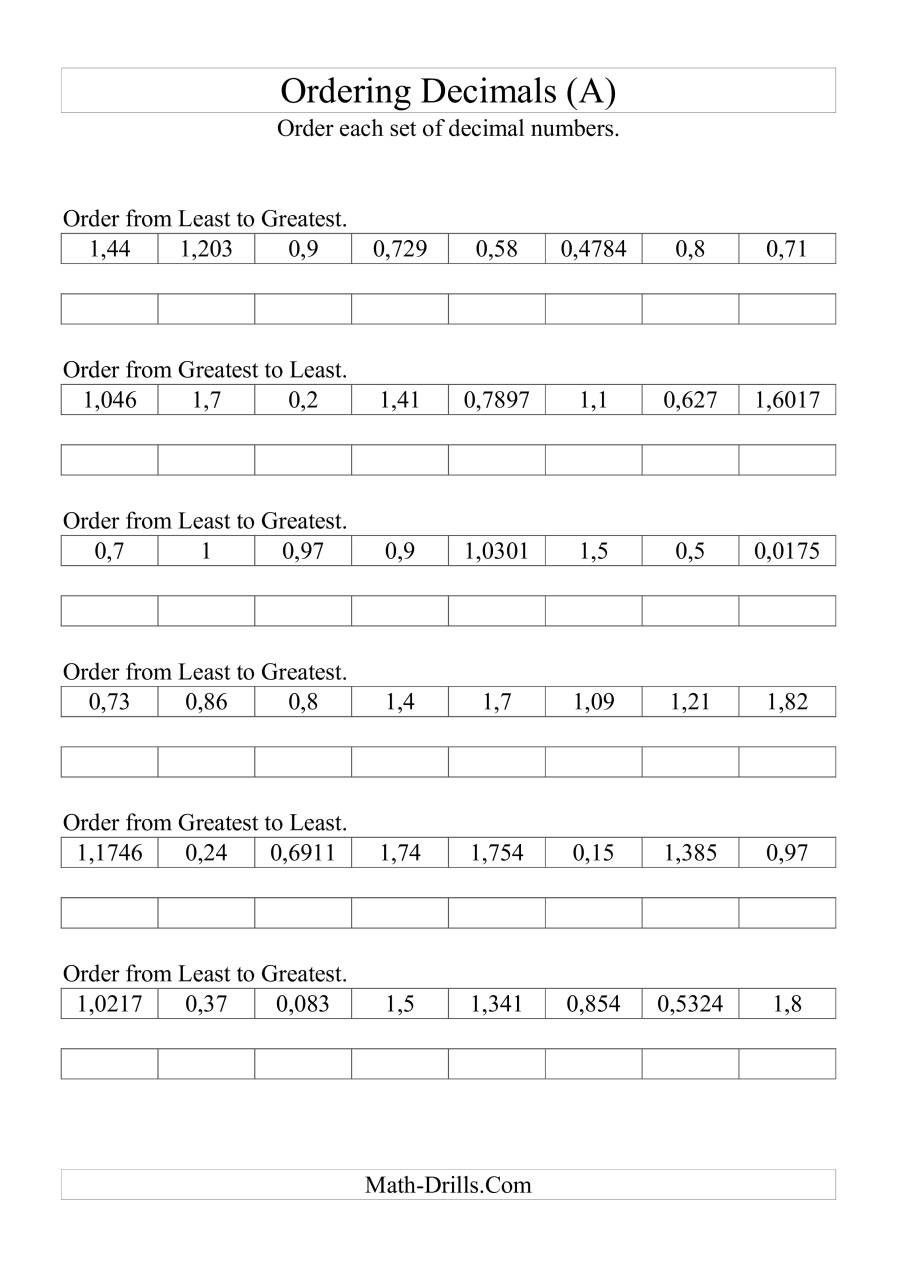 Ordering Fractions and Decimals Worksheet ordering Fractions and Decimals Worksheet In 2020