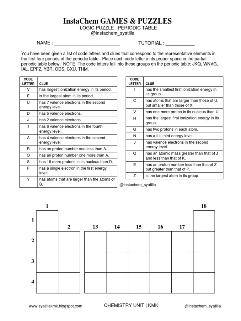 Periodic Table Puzzle Worksheet Answers Periodic Table Puzzle Game Skgp atoms