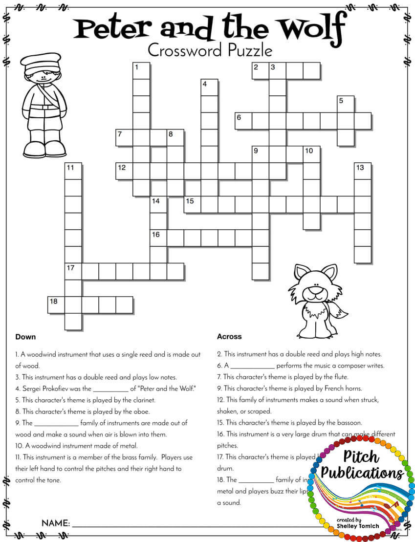 Peter and the Wolf Worksheet Peter and the Wolf Student Activities Centers