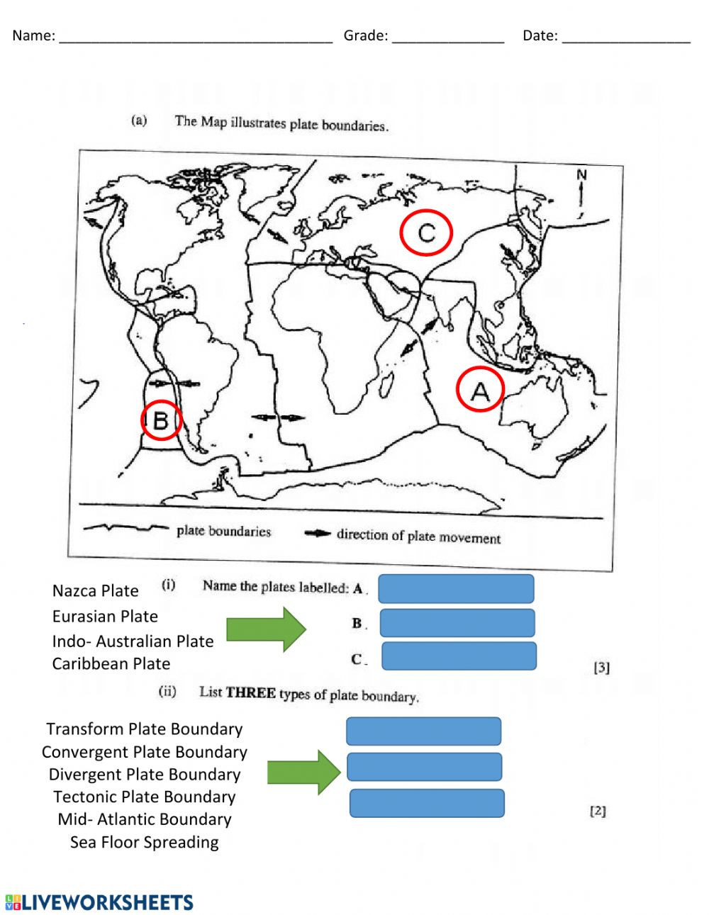 Plate Boundary Worksheet Answers Plate Tectonics Bgcse Interactive Worksheet