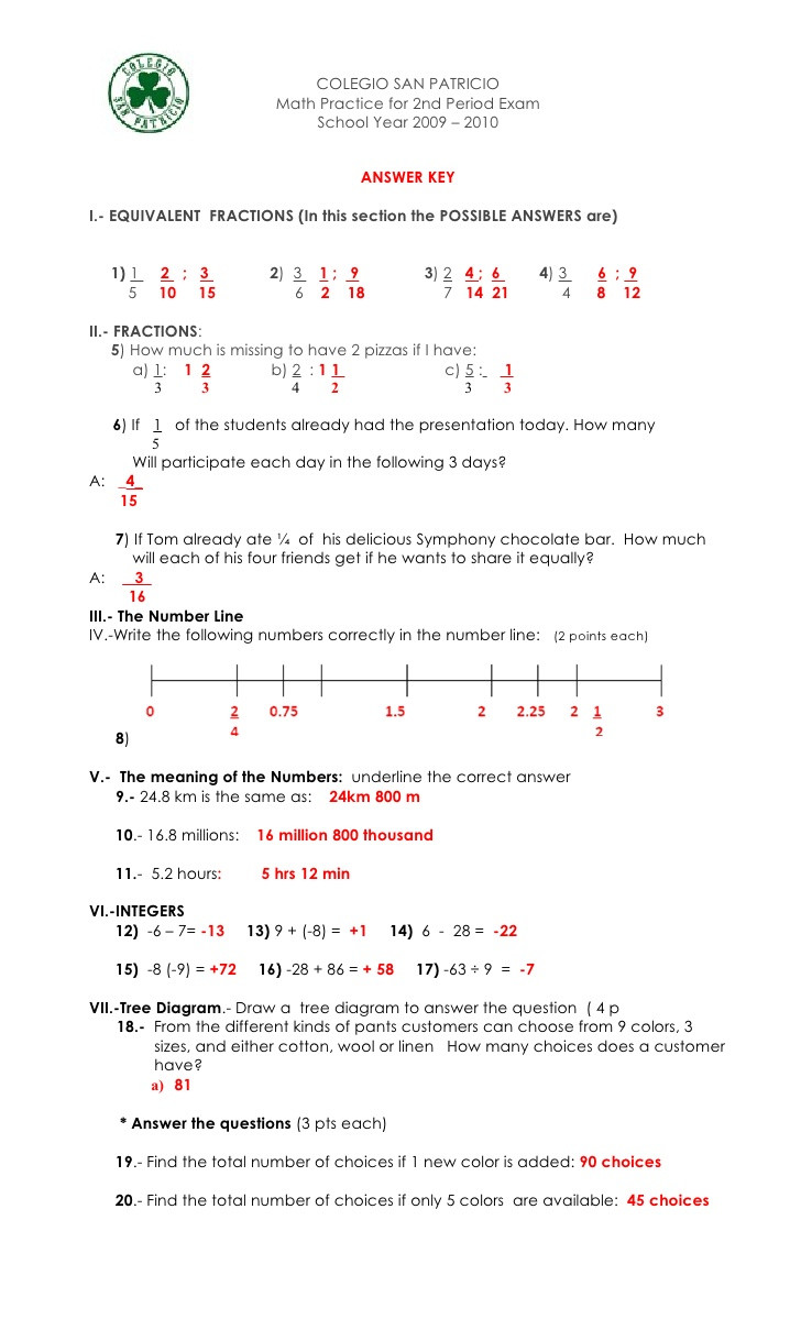 Points Lines and Planes Worksheet Answer Key for Math Practice 2 Period Exam