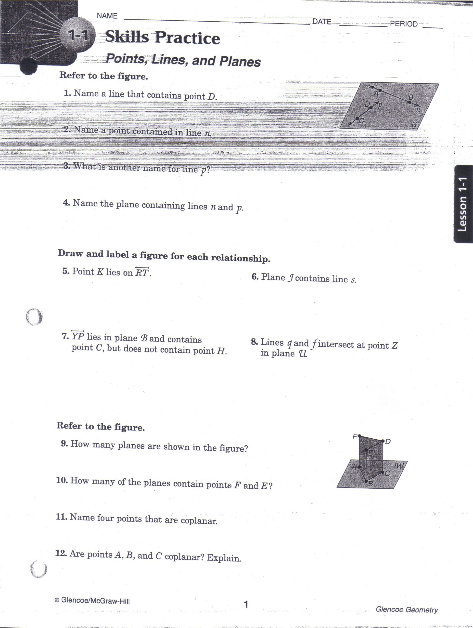 Points Lines and Planes Worksheet How to Name A Plane with 4 Points How to Wiki 89