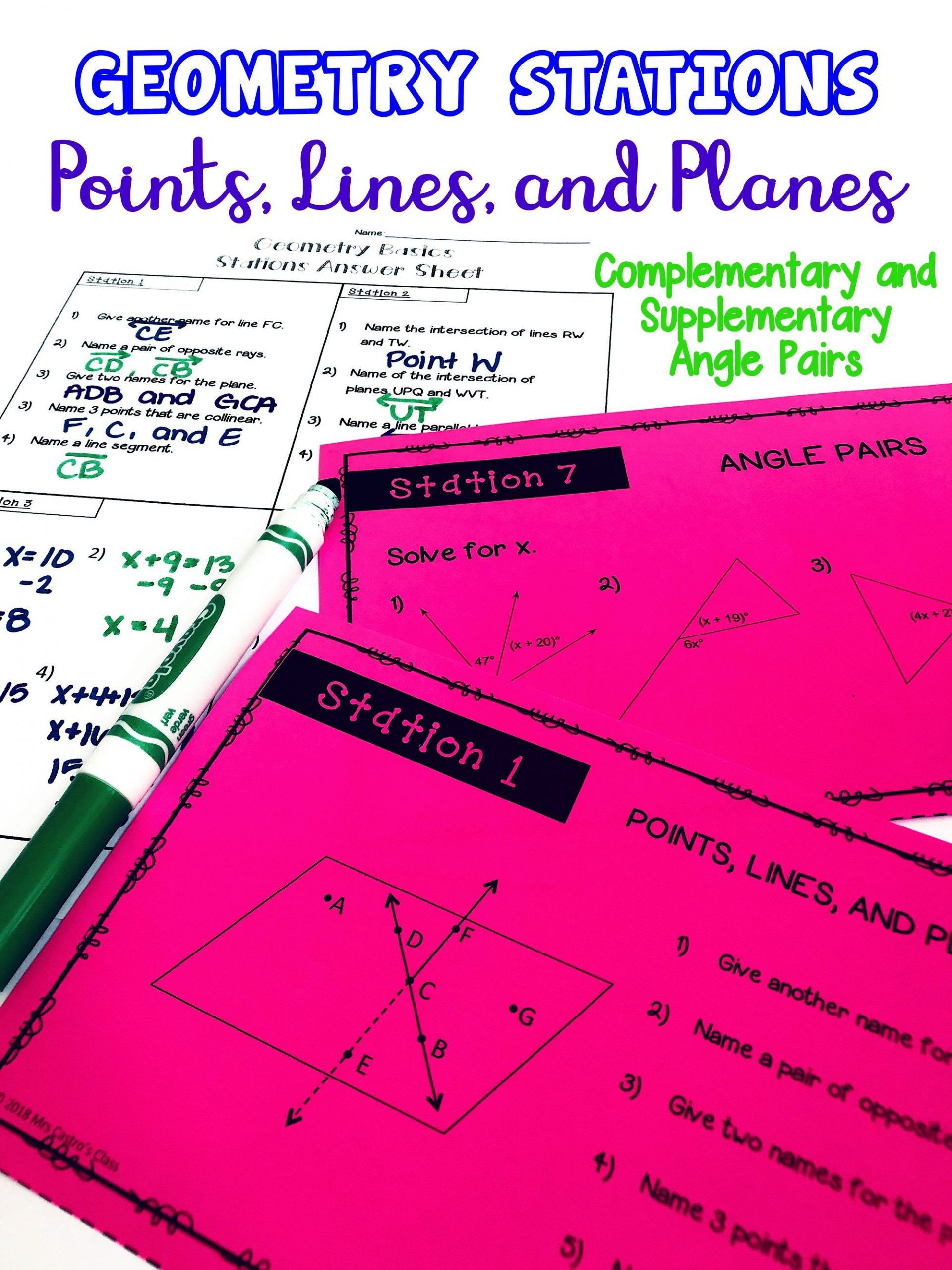 Points Lines and Planes Worksheet Pin On Printable Blank Worksheet Template