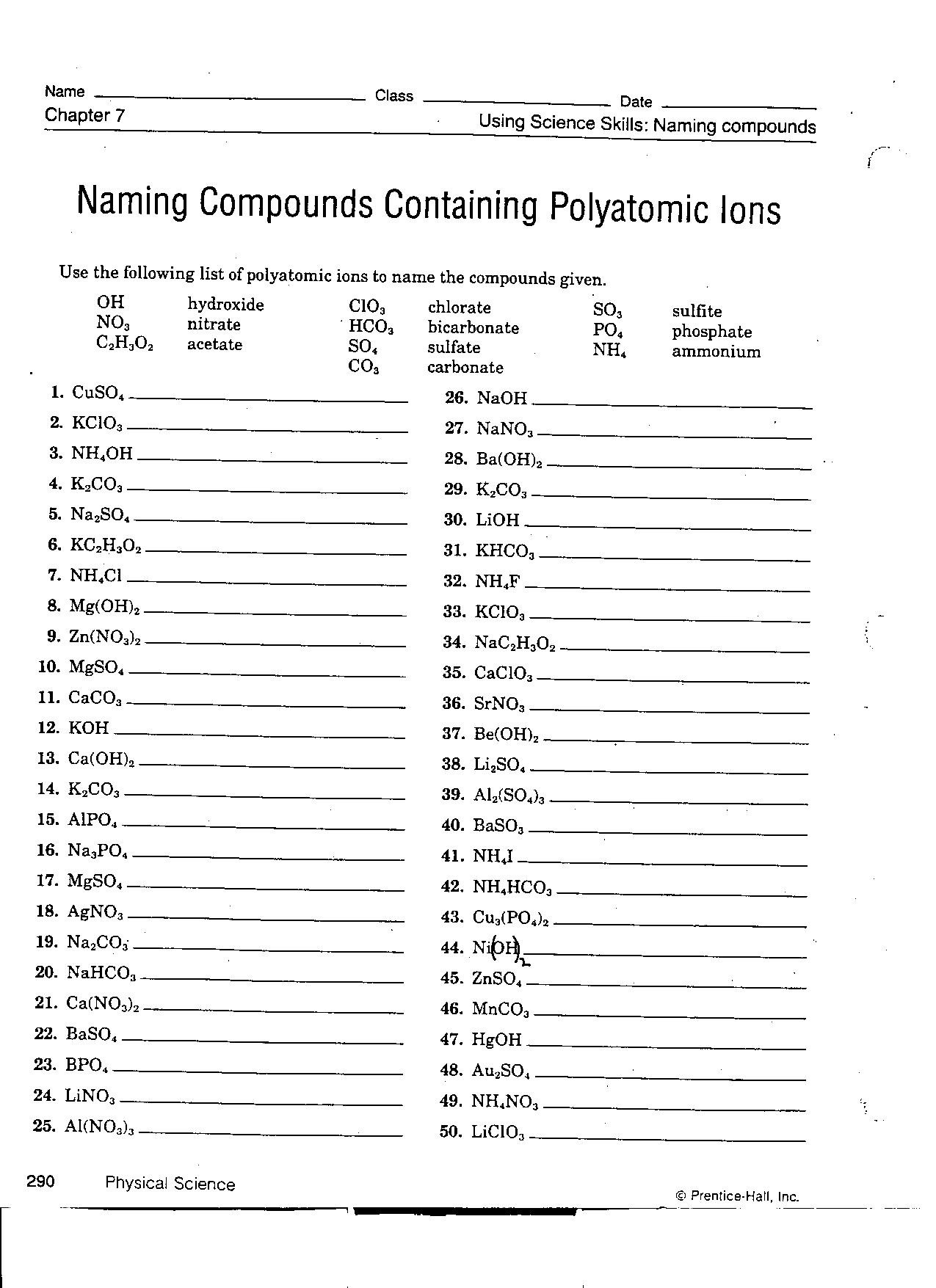 Polyatomic Ions Worksheet Answers 35 Ions Worksheet Chemistry Answers Worksheet Resource Plans