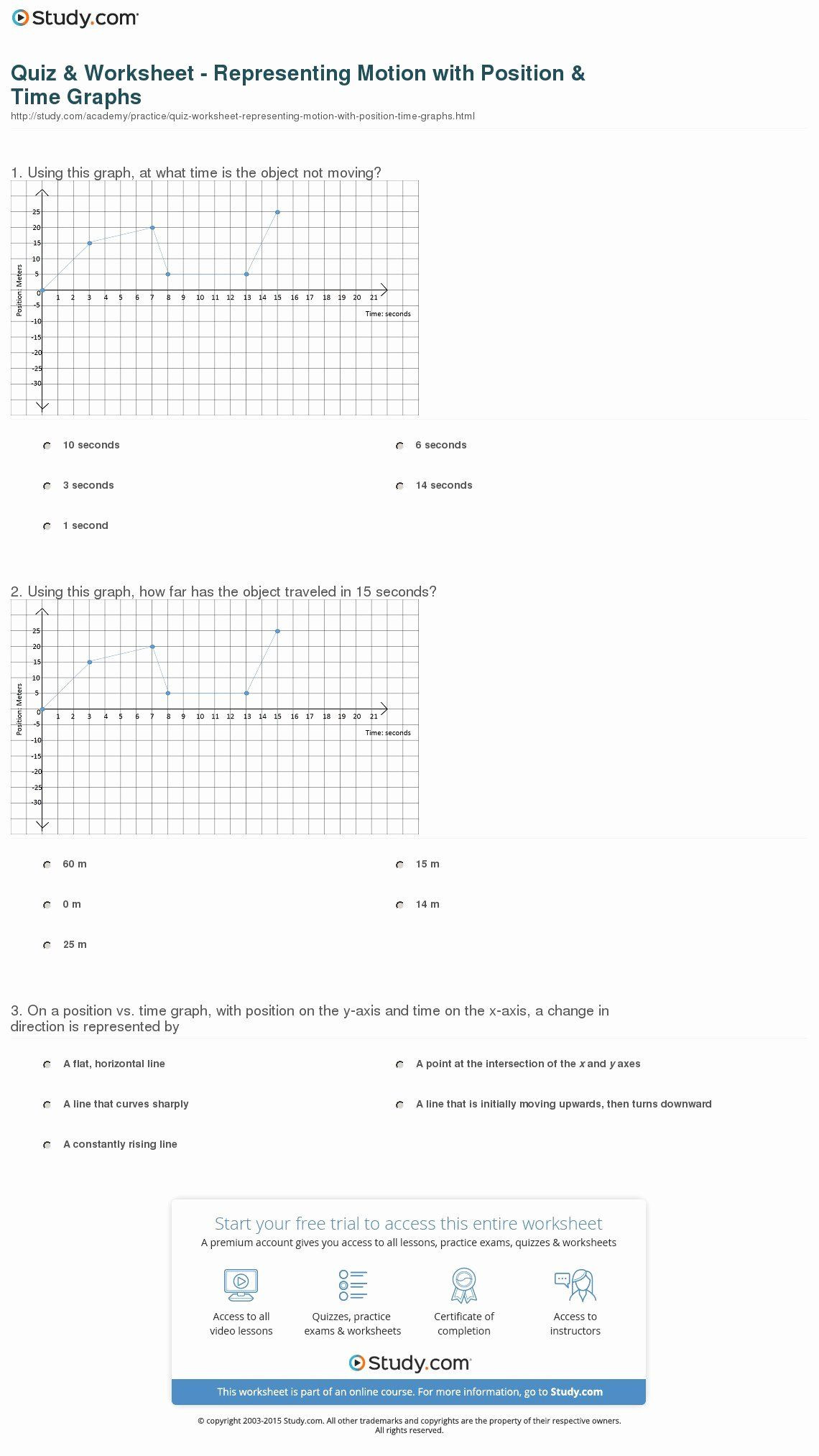 Position Time Graph Worksheet 50 Motion Graph Analysis Worksheet In 2020