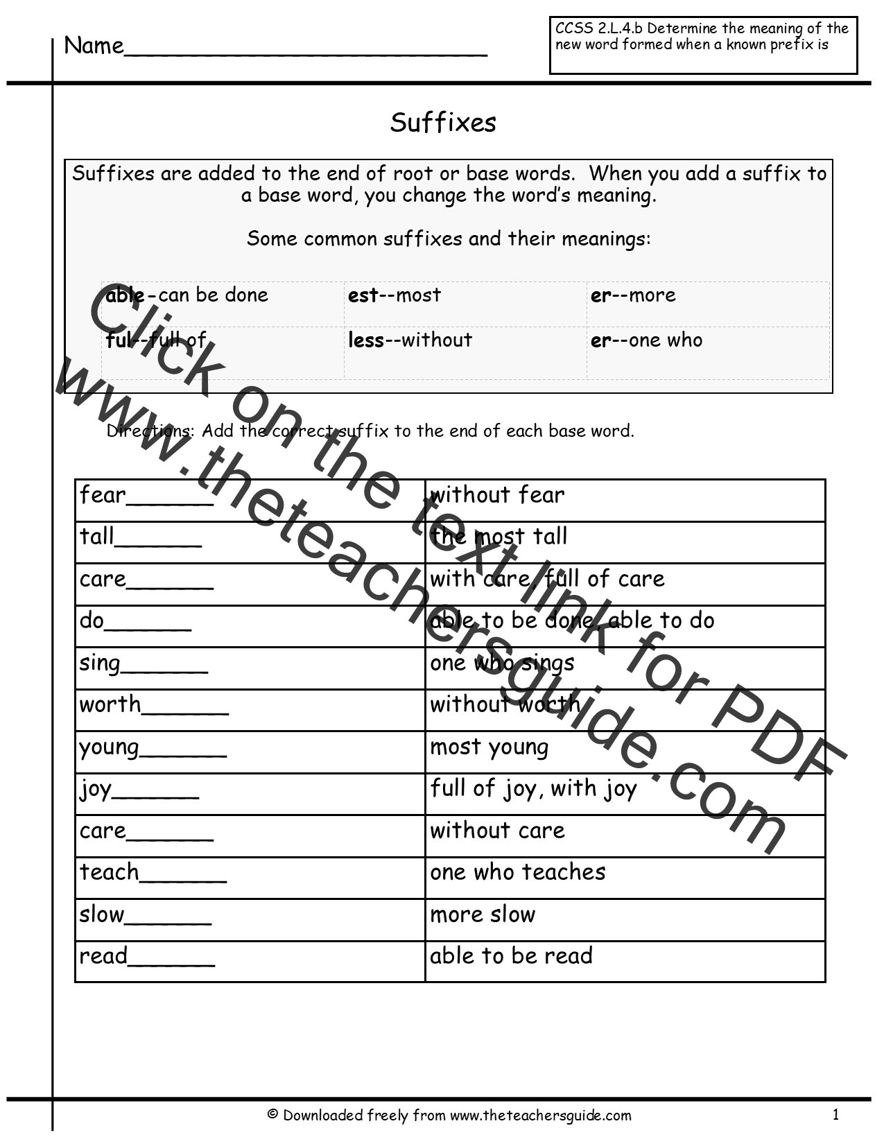 Prefixes and Suffixes Worksheet Free Prefixes and Suffixes Worksheets From the Teacher S Guide