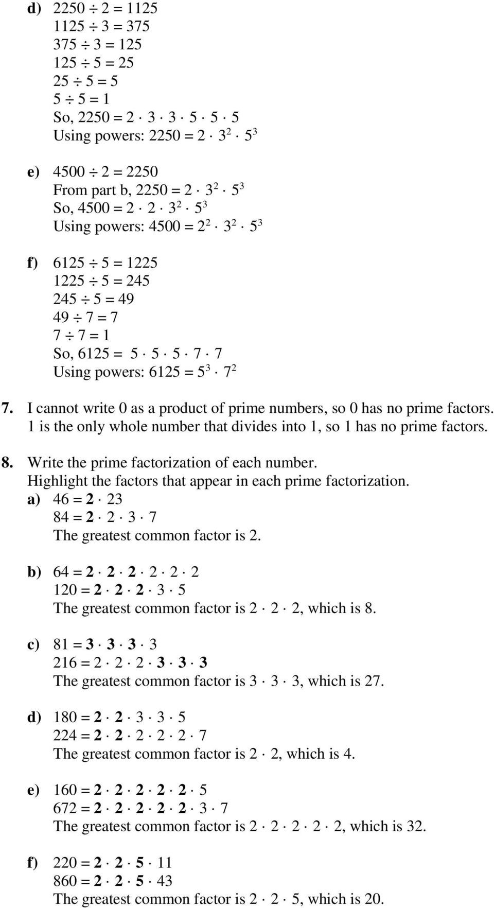 Prime Factorization Worksheet Pdf Lesson 3 1 Factors and Multiples Of whole Numbers Exercises
