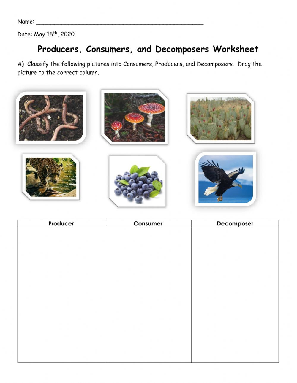 Producers and Consumers Worksheet Consumers Producers De Posers Interactive Worksheet