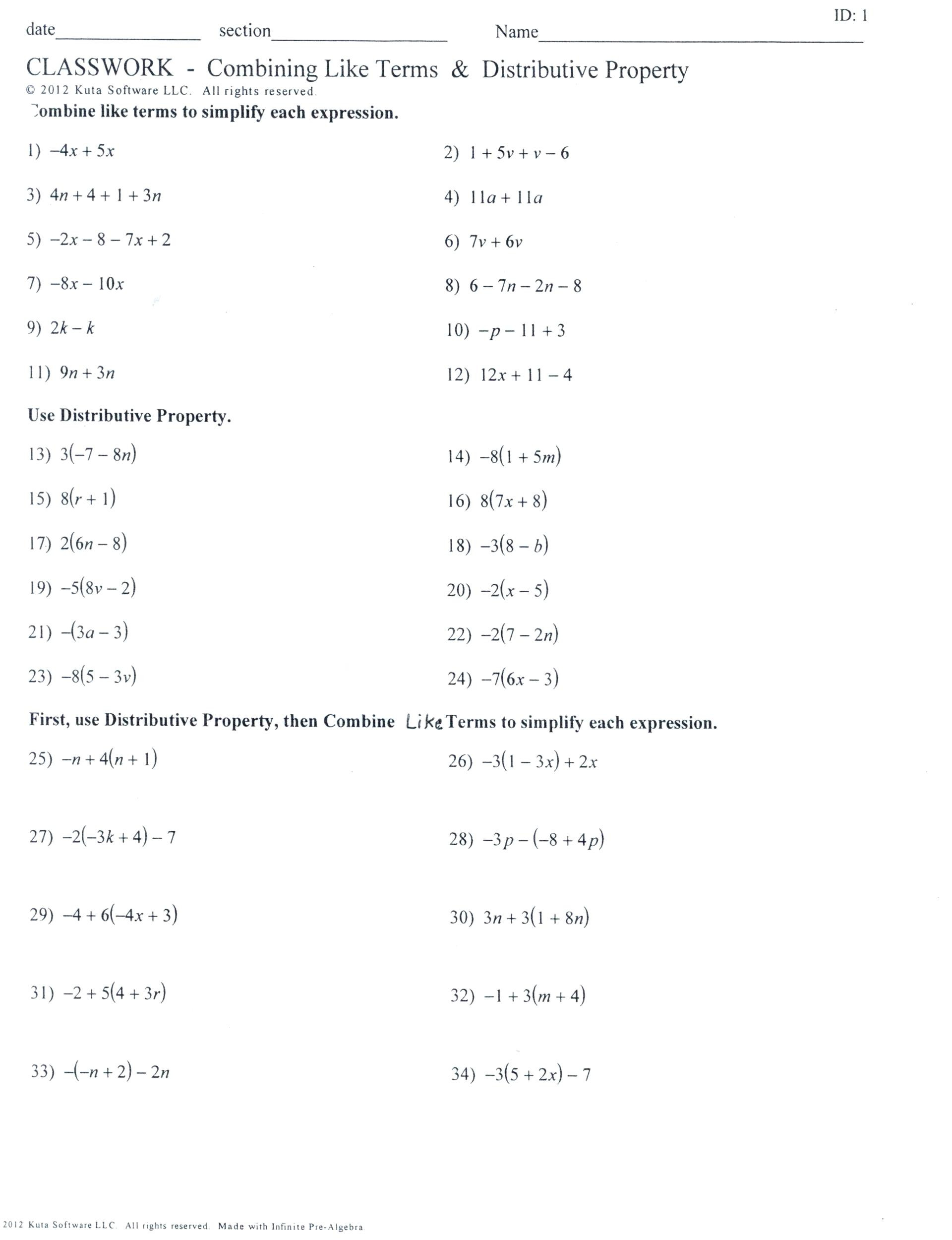 Properties Of Real Numbers Worksheet Worksheet Number Properties