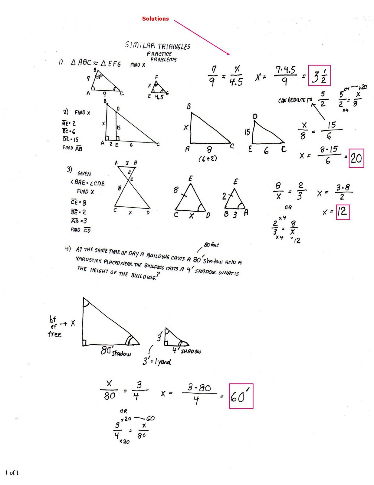 Proportions and Similar Figures Worksheet 100 [ Similar Triangles Proportions Worksheet ]