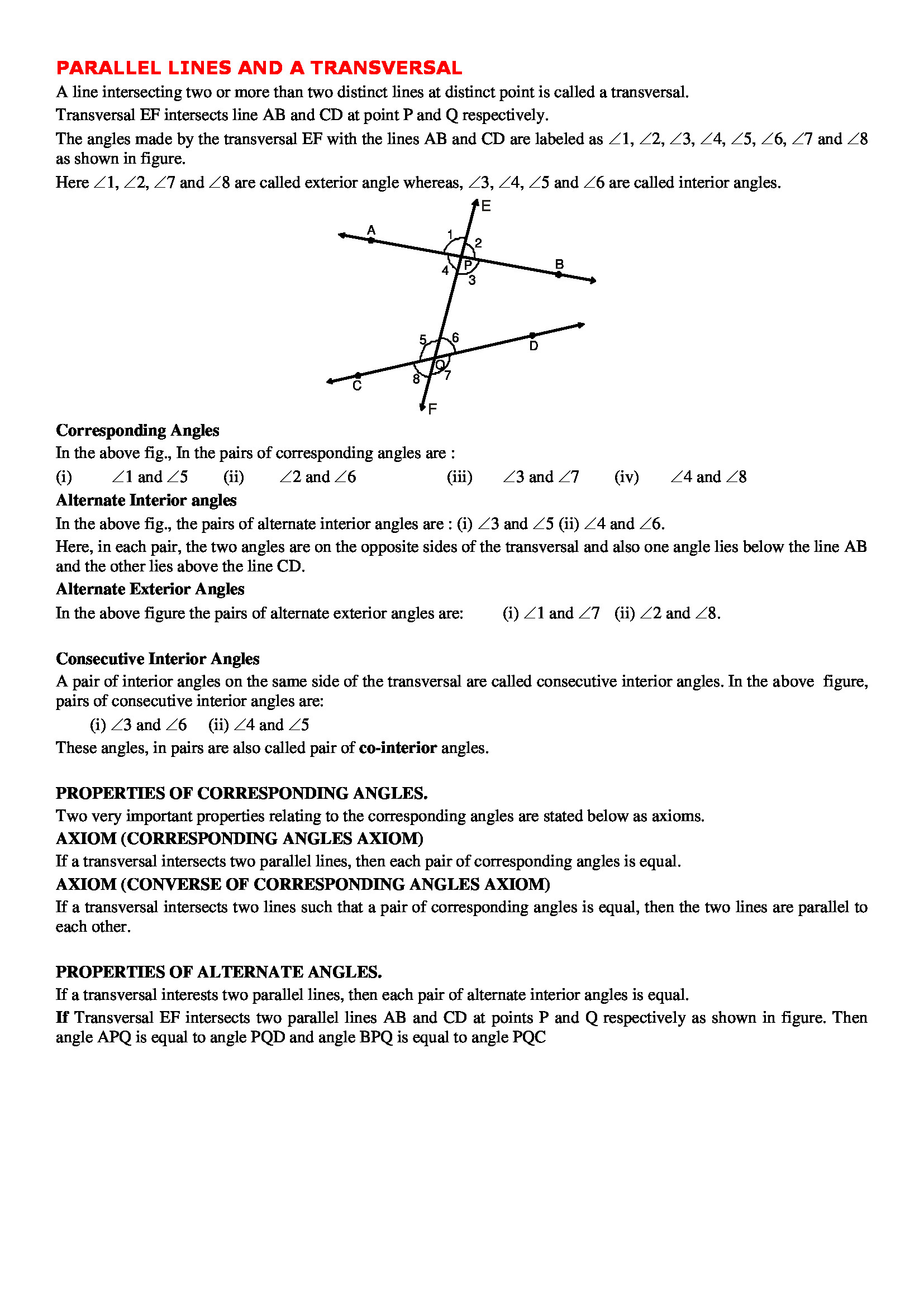 Proving Lines Parallel Worksheet Parallel Lines and Transversals Parallel Lines