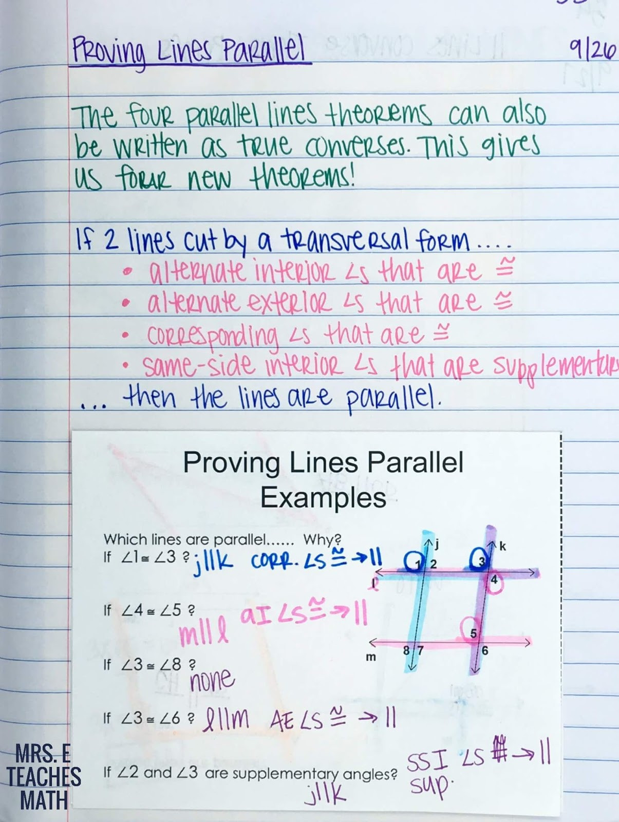 Proving Lines Parallel Worksheet Parallel Lines Inb Pages
