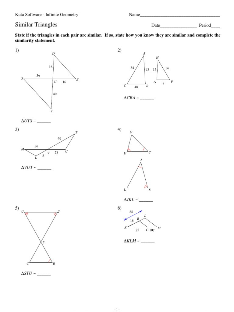 Proving Triangles Similar Worksheet 7 Similar Triangles Pdf Polytopes