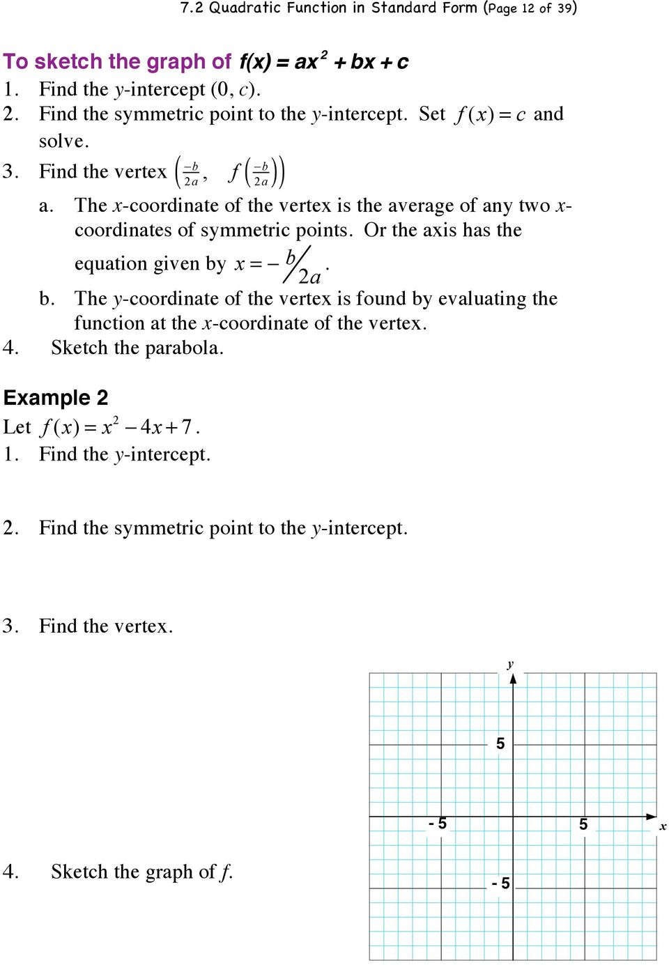 Quadratic Functions Worksheet Answers 7 1 Graphs Of Quadratic Functions In Vertex form Pdf Free