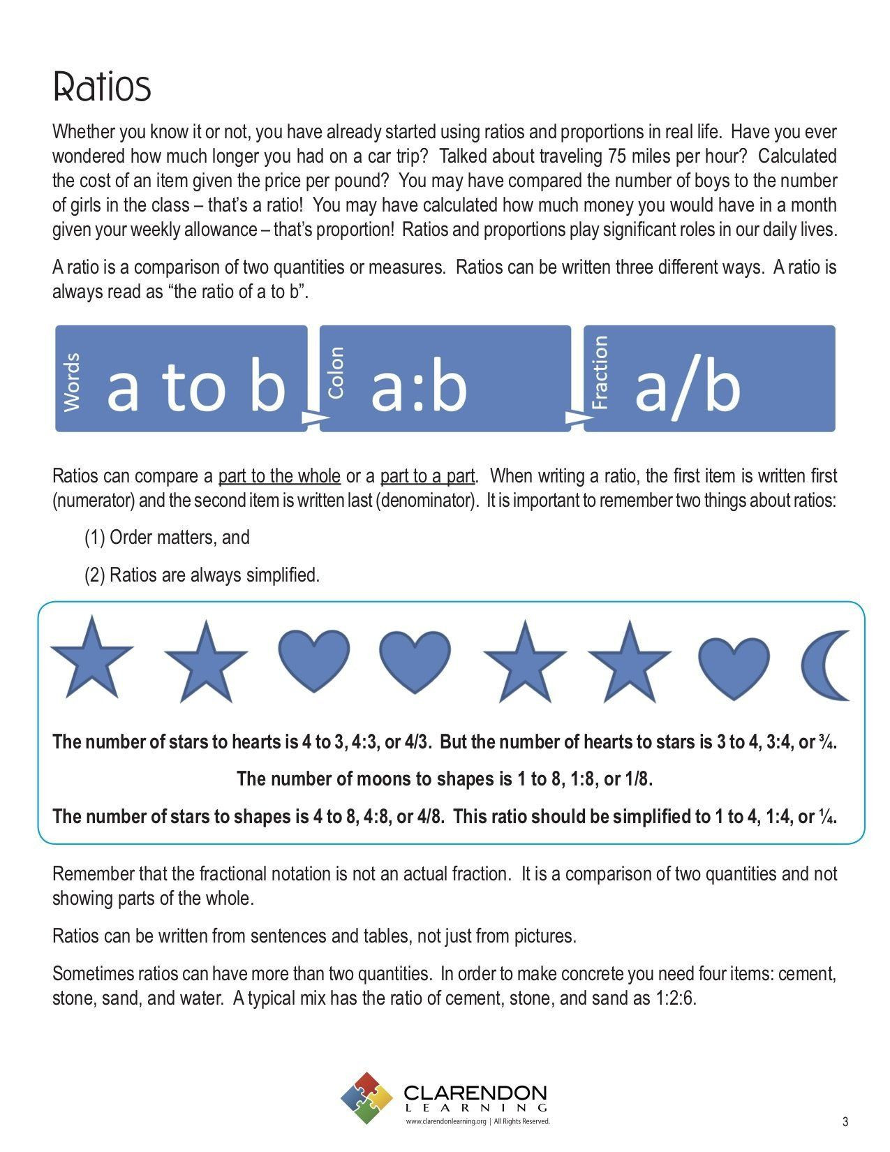 Ratio and Proportion Worksheet 32 6th Grade Ratios Worksheet In 2020