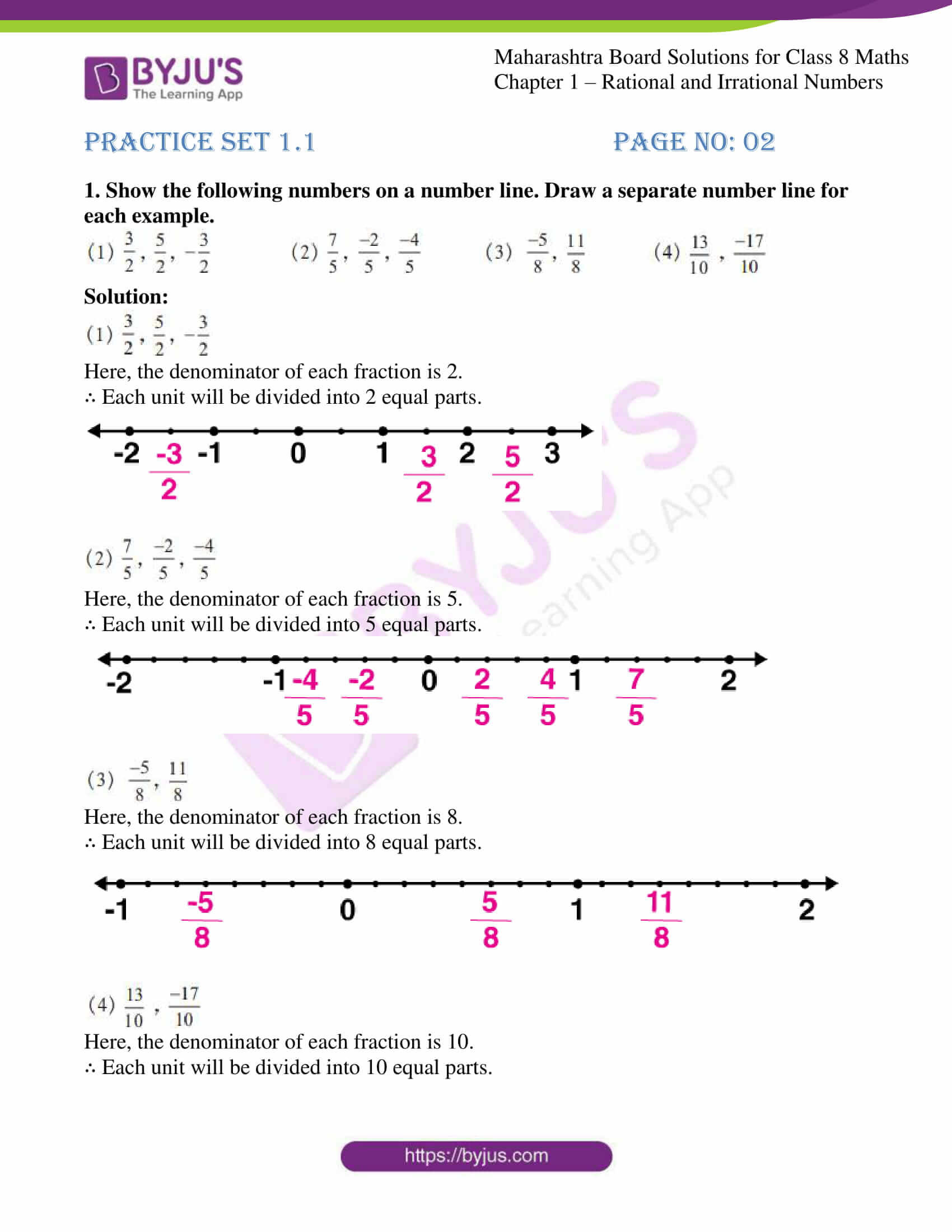 Rational and Irrational Numbers Worksheet Msbshse solutions for Class 8 Maths Part 1 Chapter 1