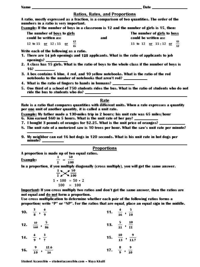 Ratios and Rates Worksheet Ratios Rates and Proportions Worksheet Ratio