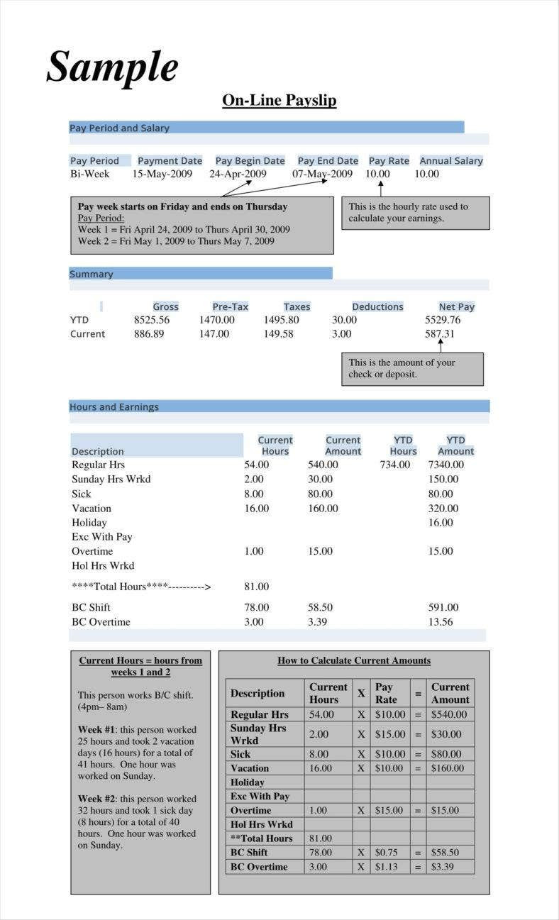Reading A Pay Stub Worksheet 9 Free Pay Stub Templates Free Pdf Doc format Download
