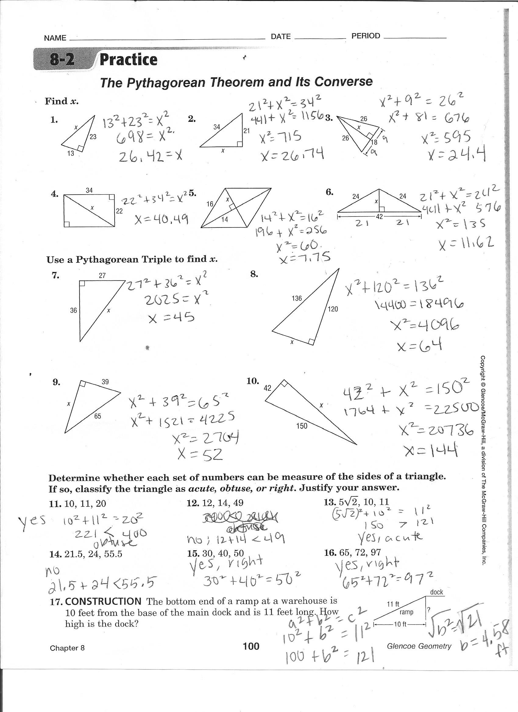 Right Triangle Trig Worksheet Answers Unit 7 Trigonometry ï ¿mrs Stowe