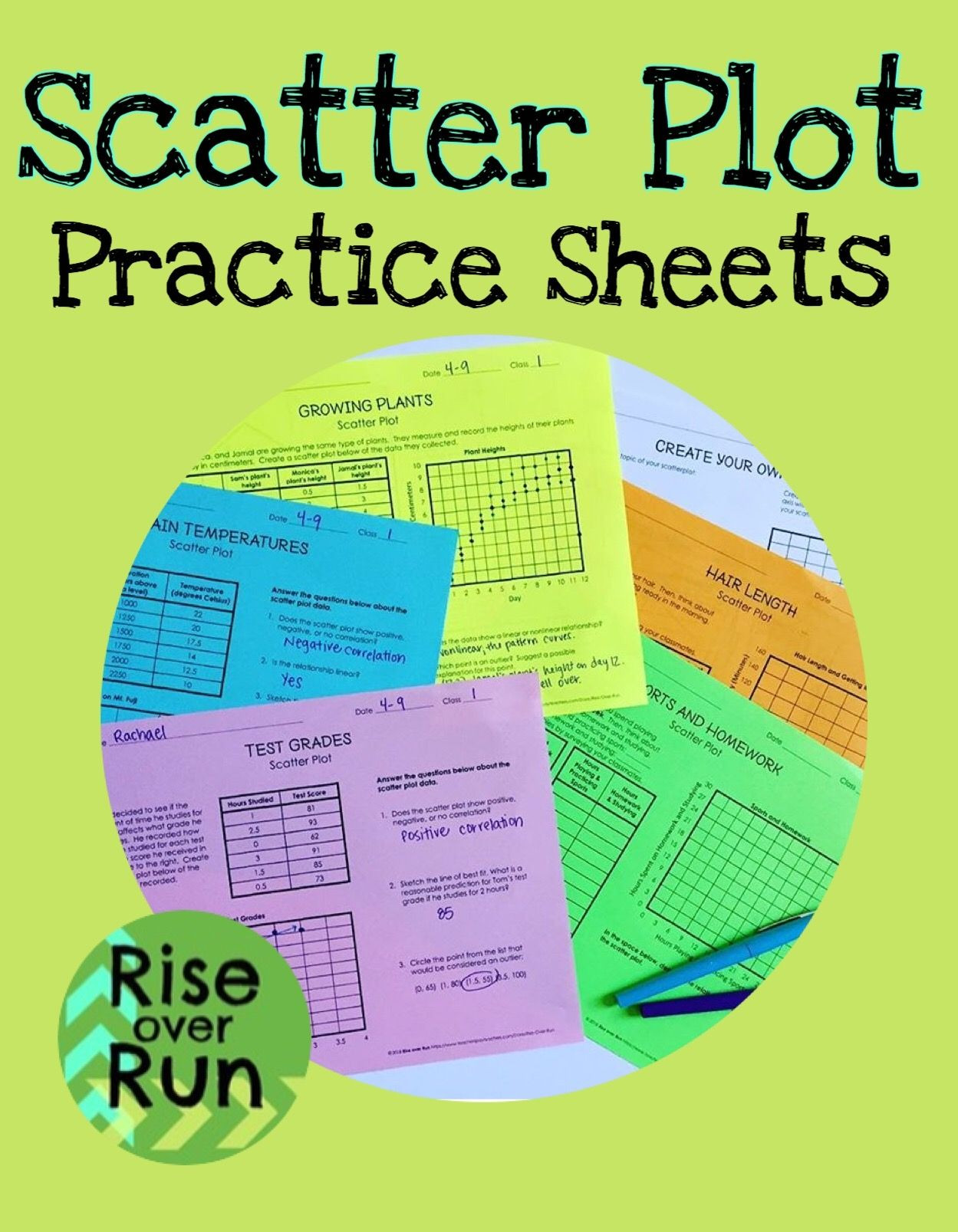 Scatter Plot Worksheet with Answers Scatter Plot Practice Worksheets and Blank Template to
