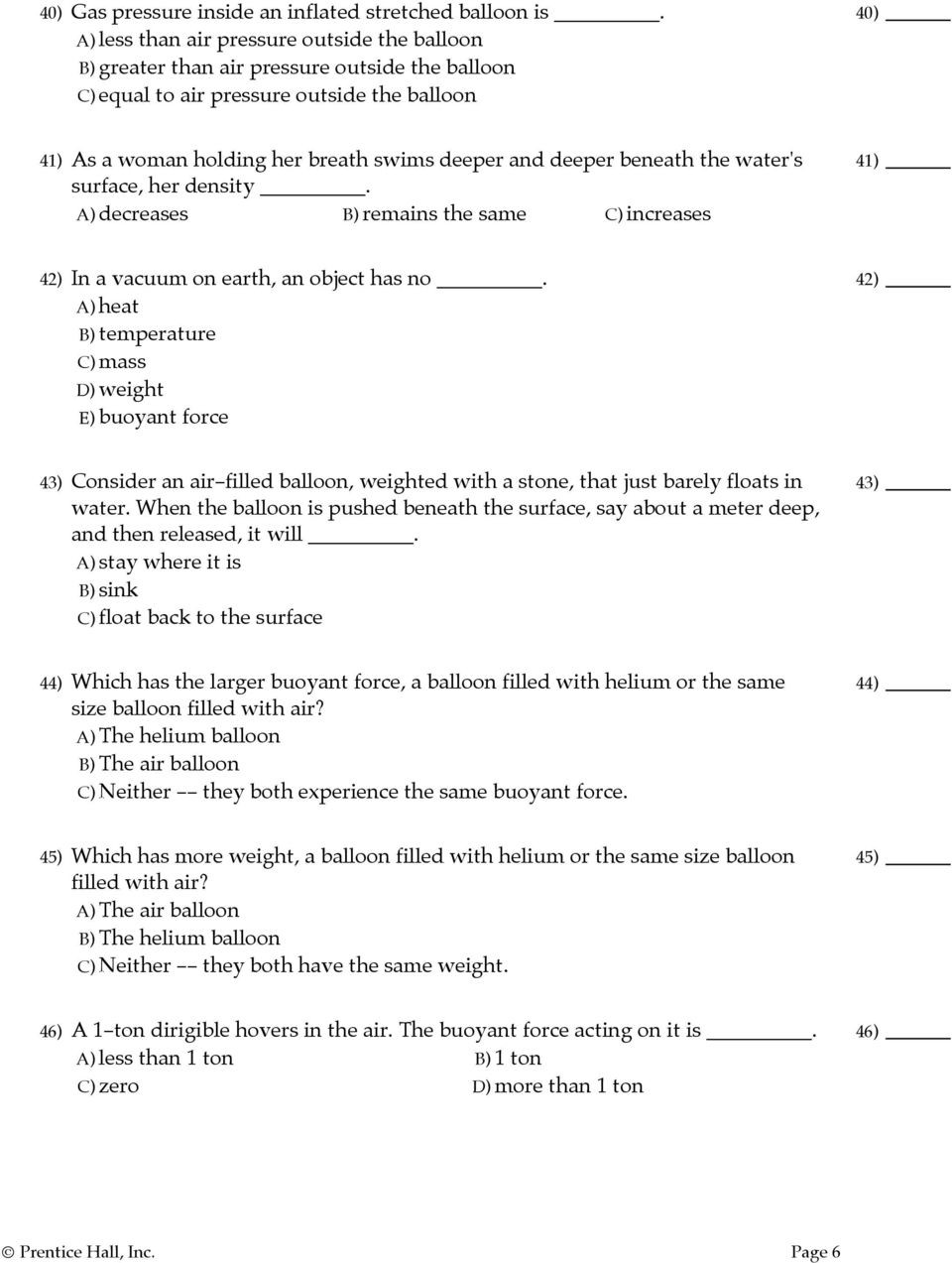Science 8 Density Calculations Worksheet Write True or False In the Space Provided Pdf Free Download