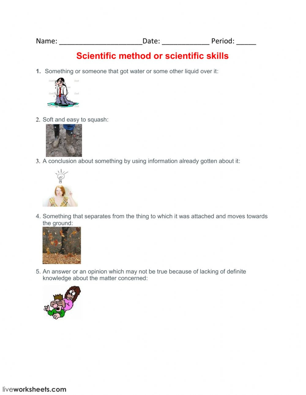 Science Skills Worksheet Answer Key Scientific Method or Scientific Skills Interactive Worksheet