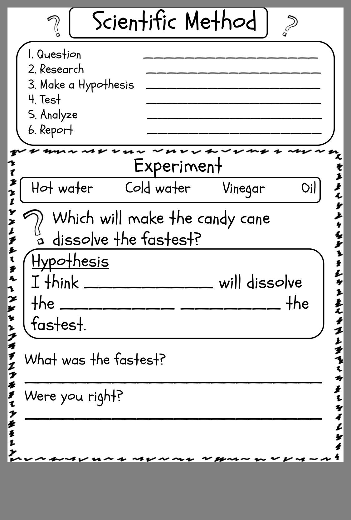 Scientific Method Examples Worksheet Scientific Method Experiment Worksheet